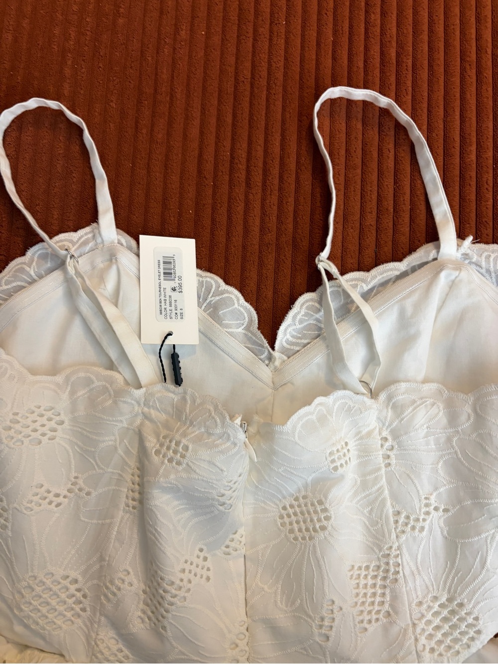 Milly Cream Eyelet Lace Spaghetti Strap Top - Picture 7 of 8